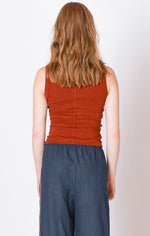roxie ribbed tank- burnt orange