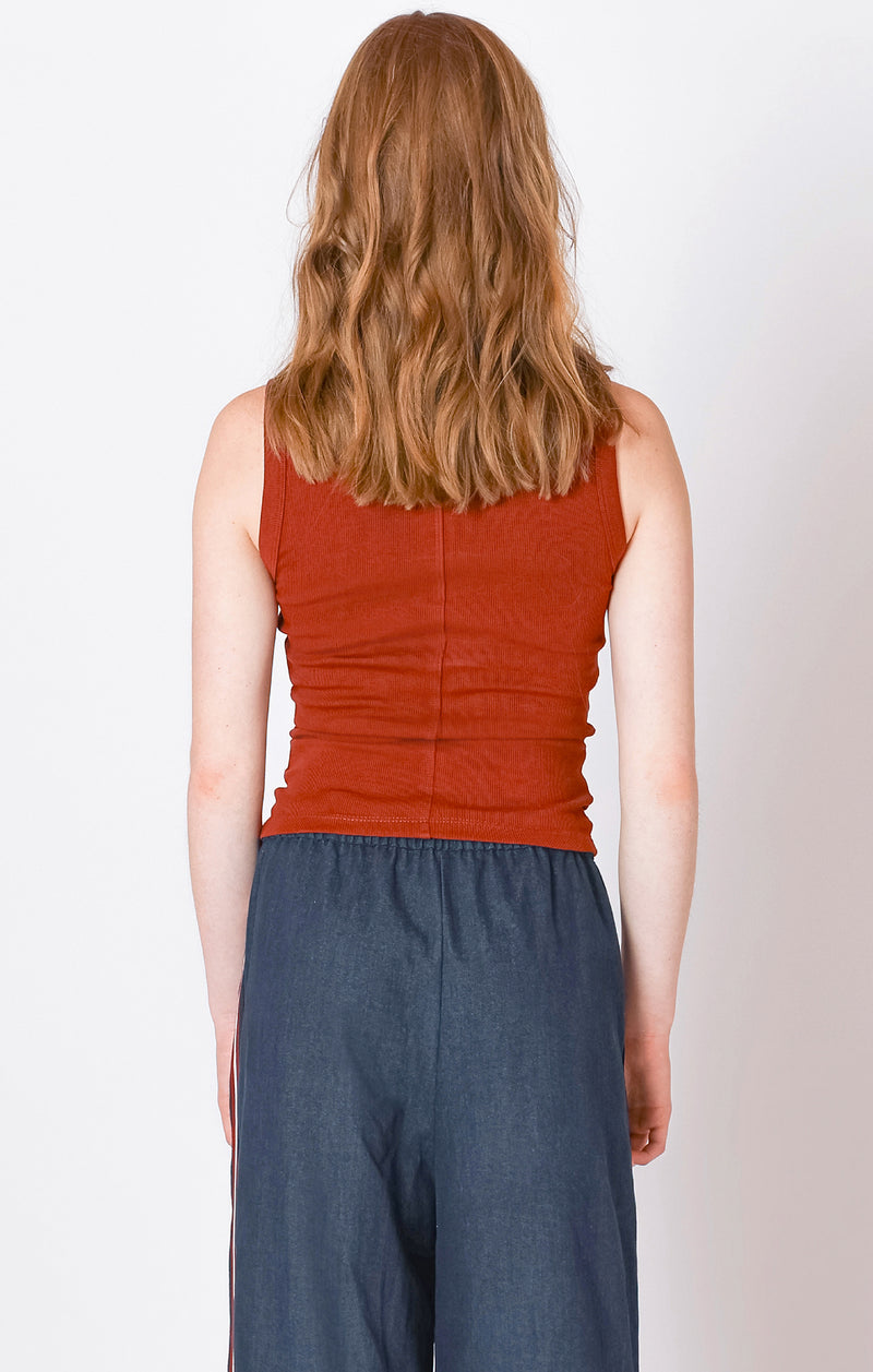 roxie ribbed tank- burnt orange
