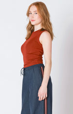 roxie ribbed tank- burnt orange
