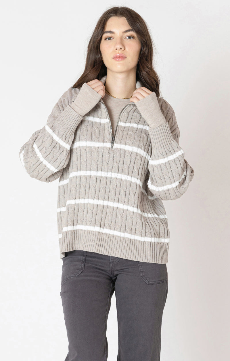 kieran half zip cable sweater