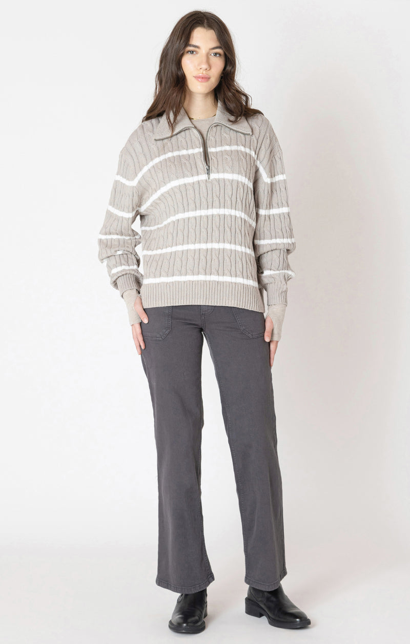 kieran half zip cable sweater