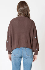 emory embroidered open cardigan