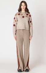 neena floral applique sweater