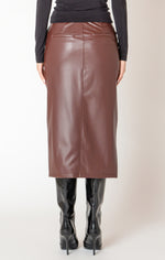 suzie faux leather midi skirt