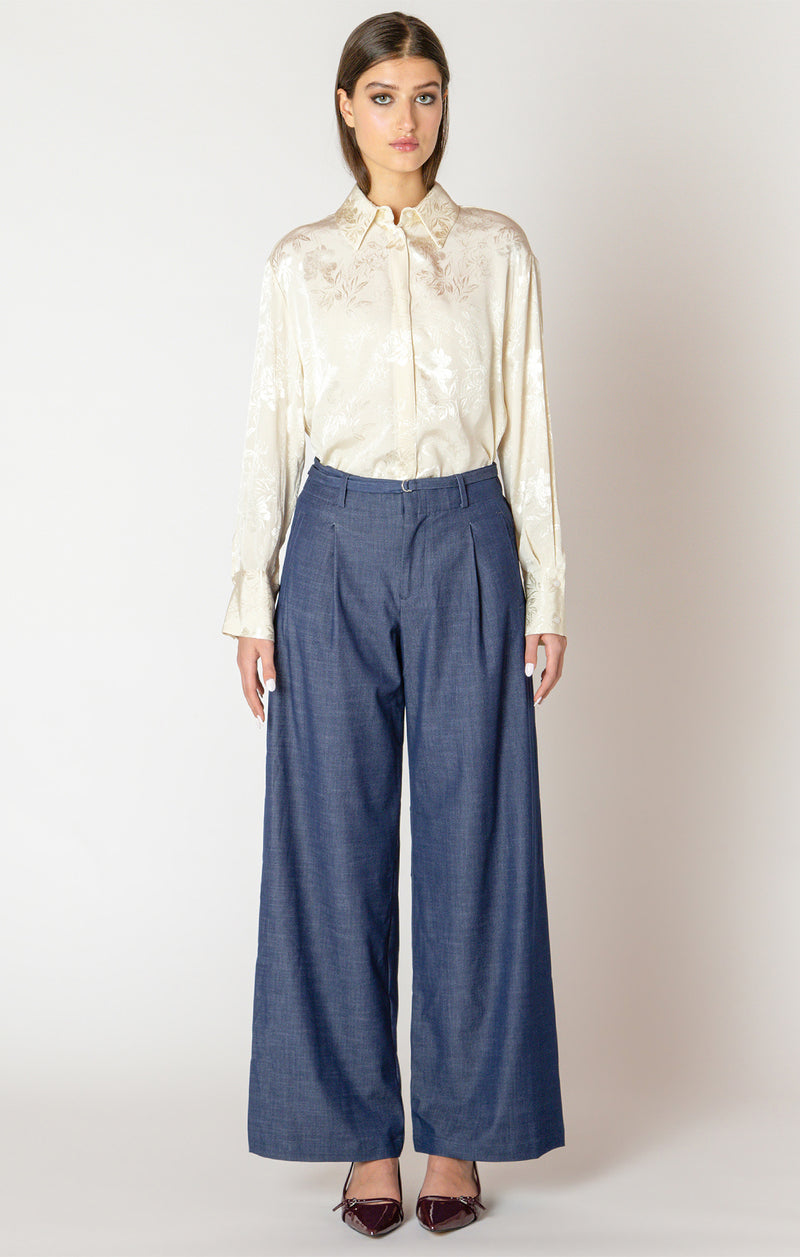 monique floral jacquard blouse