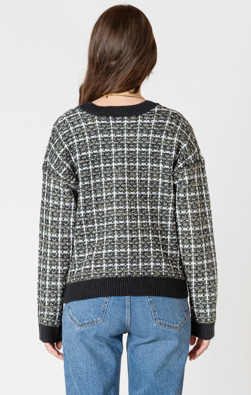 eliza tweed textured cardigan
