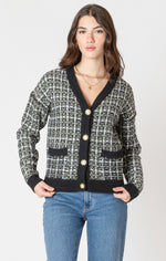 eliza tweed textured cardigan