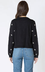 simone embellished tie-front cardigan