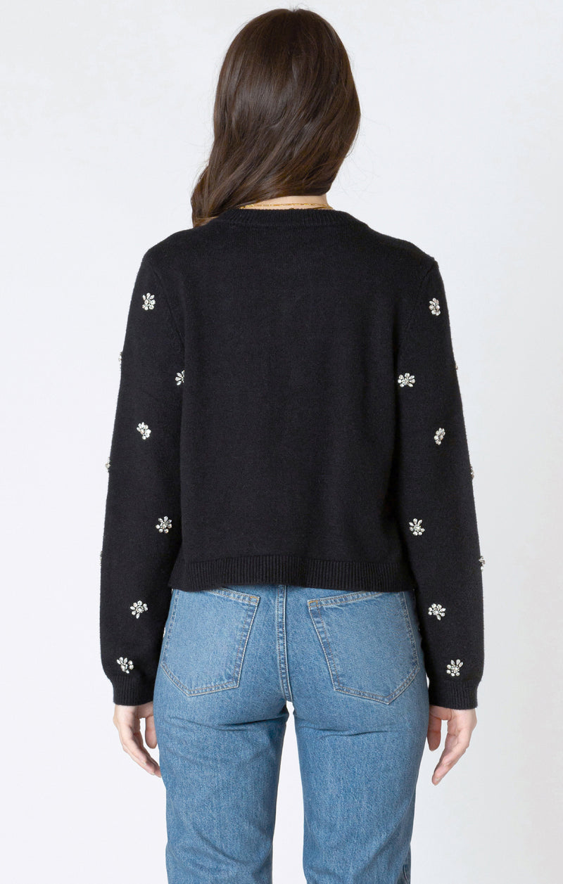 simone embellished tie-front cardigan