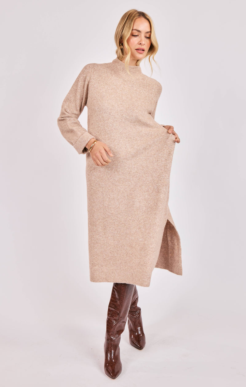 hadley turtleneck knit midi dress