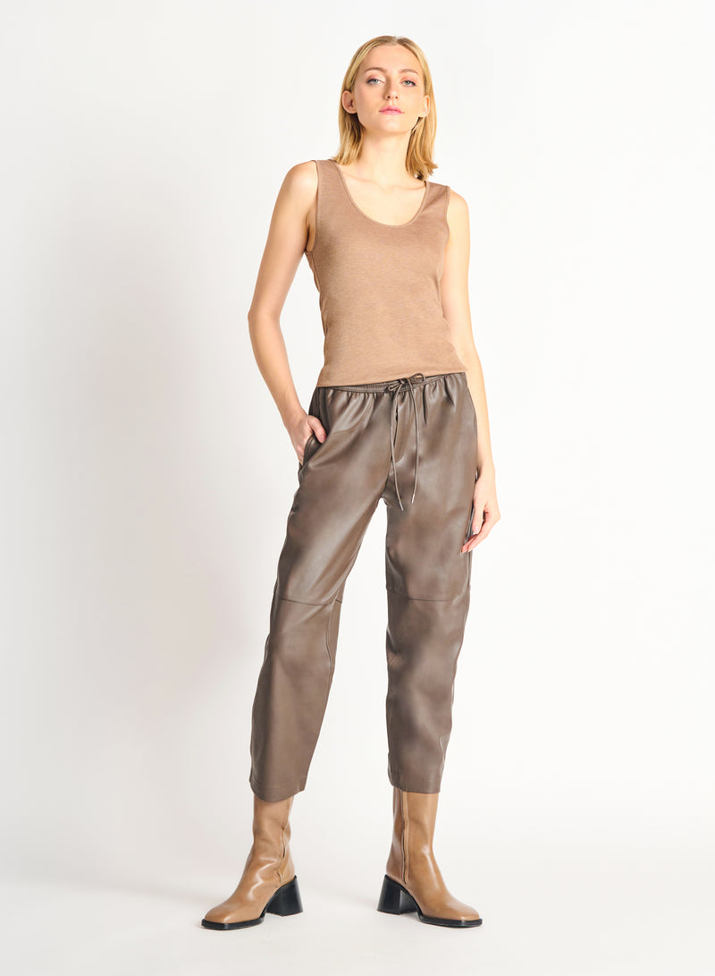 faux leather jogger