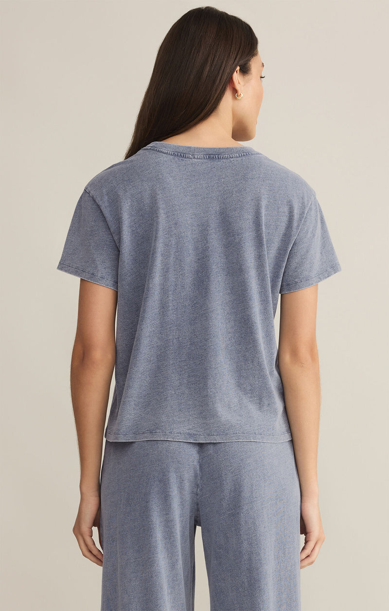 go to jersey denim tee- medium indigo