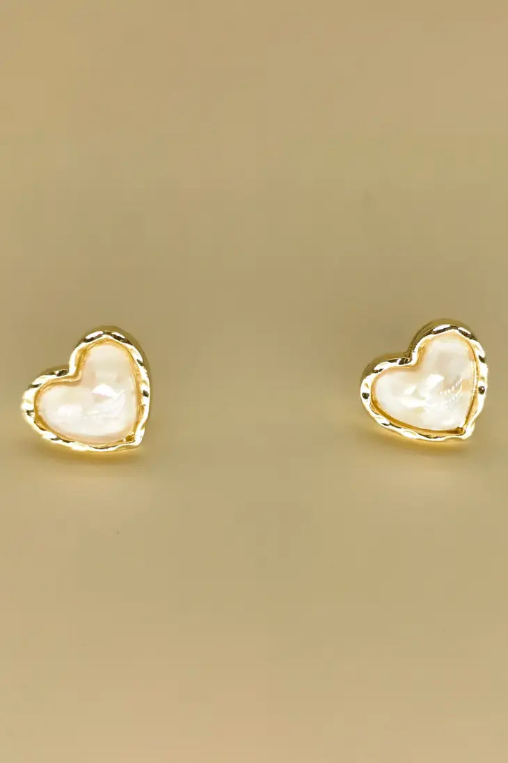 gold detail heart earrings