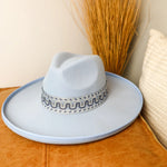 myla rancher wide brim hat- blue
