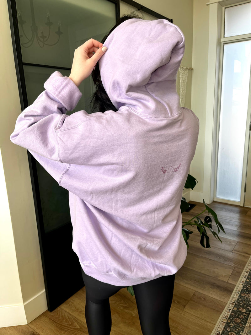 the outport hoodie- lilac